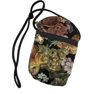 Retro Vintage 90s Floral My Maine Bag Tapestry Crossbody Purse W/ Rope Straps